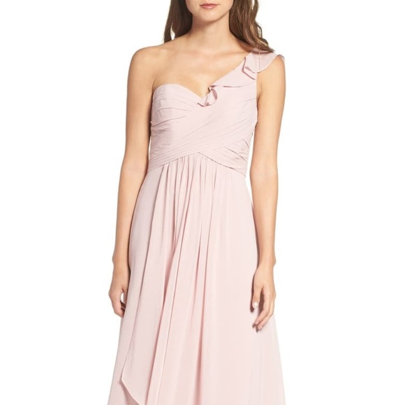 Wtoo Dresses & Skirts - WTOO Bridesmaid One-Shoulder Chiffon Dress